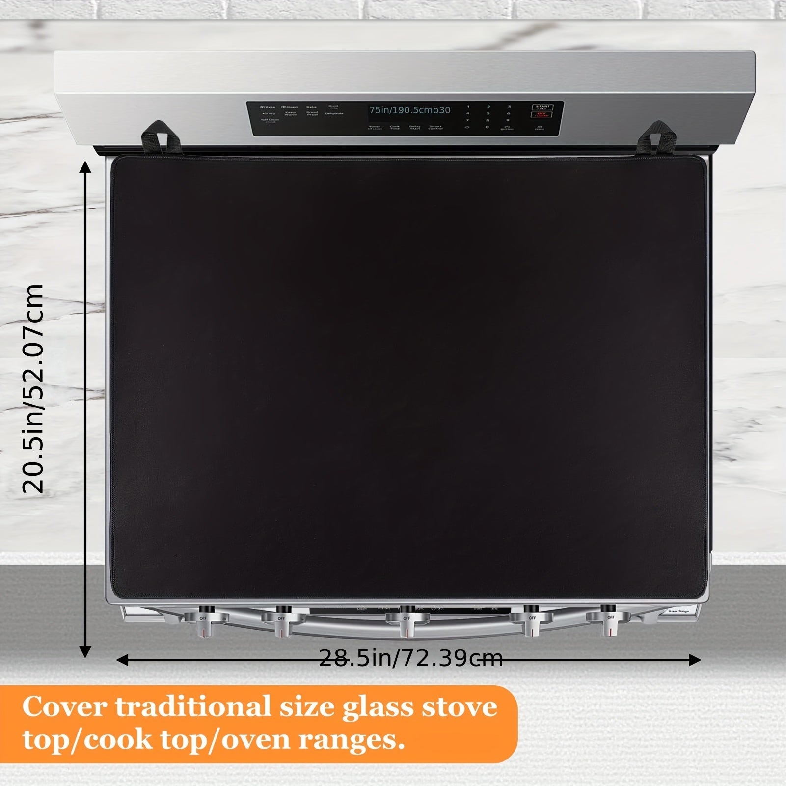 Stove Covers, Heat Resistant Glass Stove Top Cover , For Electric Stove LarCooktop Cover, Anti-Slip Coating Waterproof Stove Gap Foldable