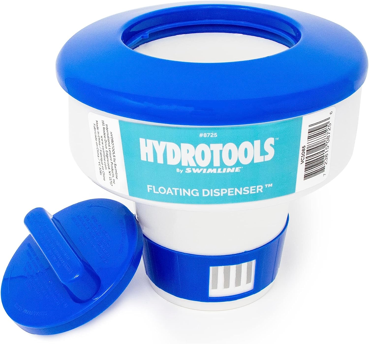 HYDROTOOLS BY SWIMLINE 8725 Large Capacity Pool &amp; Spa Chemical Dispenser | Compatible With Bromine &amp; Chlorine Supports 1-3’’ Tablets | Adjustable Control Ring For Customizable Flow Rate
