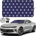 Autoamerics 1-Piece Windshield Sun Shade American Stars Flag USA Patriotic  - Foldable Car Front Window Sunshade for Sedans SUV Truck - Blocks Max UV Rays and Keeps Your Vehicle Cool - Small