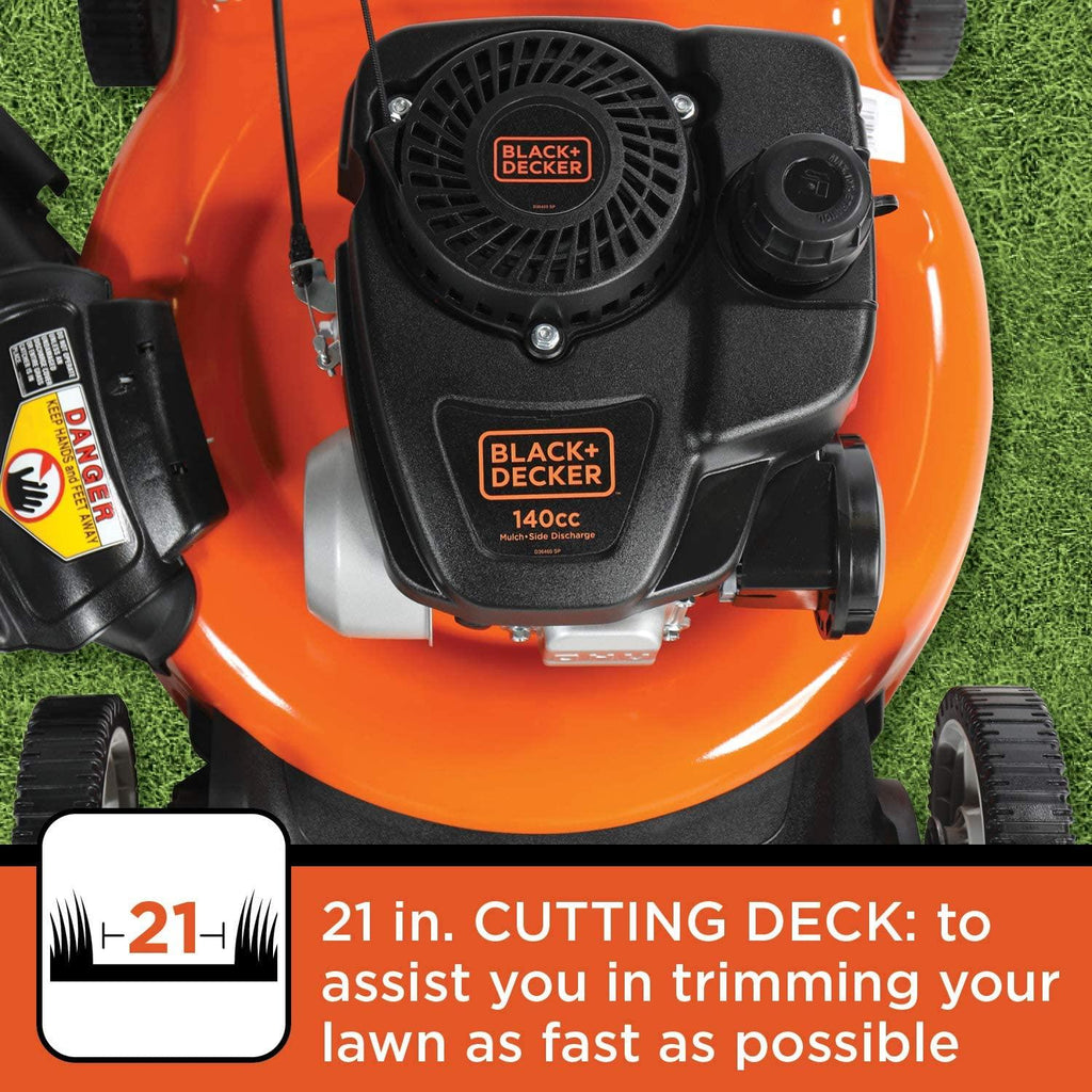 BLACK+DECKER 21" 140cc 3-in-1 Gas Powered Self Propelled Push Mower