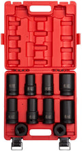 Sunex 5690A, 1 Inch Drive Heavy Duty Wheel Impact Socket Set, 10-Piece, SAE/Metric, Deep/Deep Thin Wall/Square/Controlled Depth, Cr-Mo Steel, Heavy Duty StoraCase