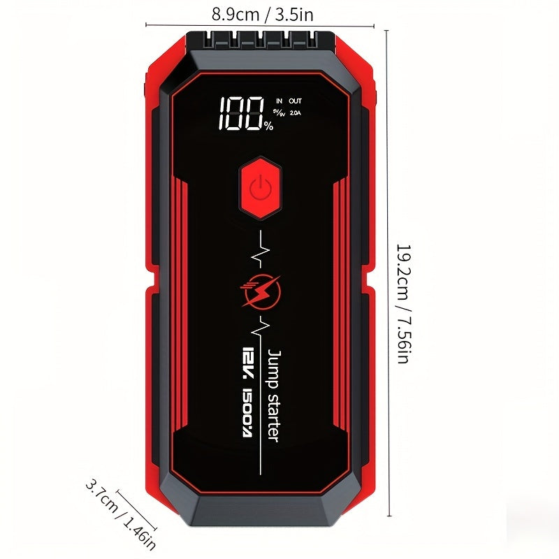 Car Jump Starter 2500A Peak Car Battery Jump Starter  Up To 2.11gal Gas And 1.85gal Diesel Engine 12V Portable Lithium Jump Starter LED Light/USB QC3.0