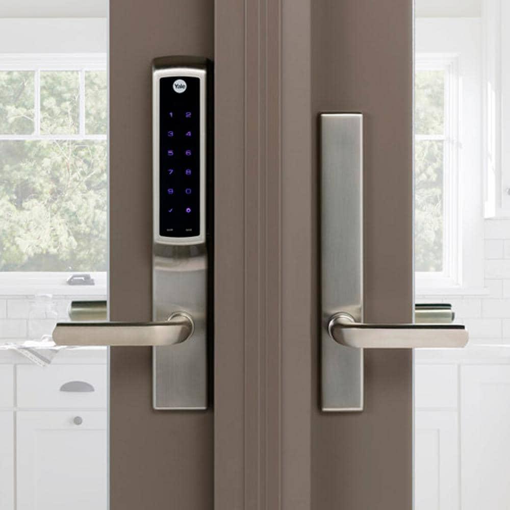 Assure Lock for Andersen Patio Doors Satin Nickel No Cylinder Deadbolt with Touchscreen Keypad