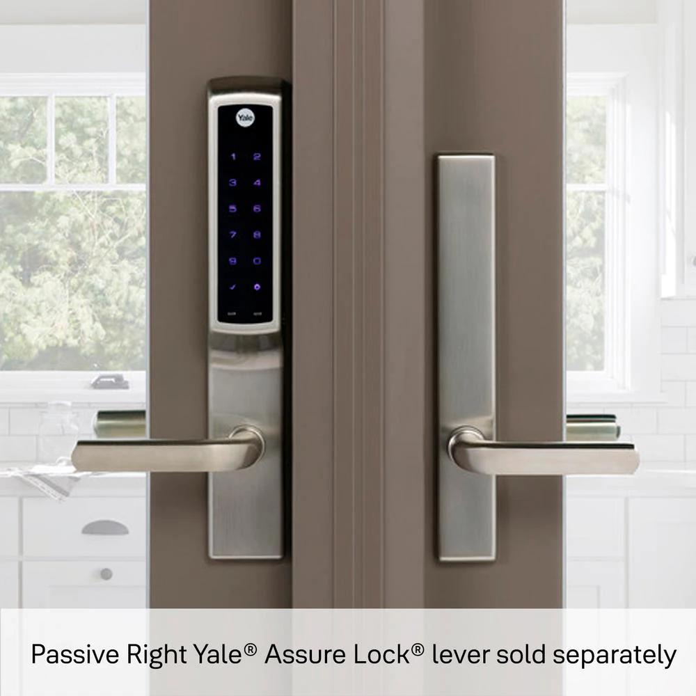 Assure Lock for Andersen Patio Doors Satin Nickel No Cylinder Deadbolt with Touchscreen Keypad