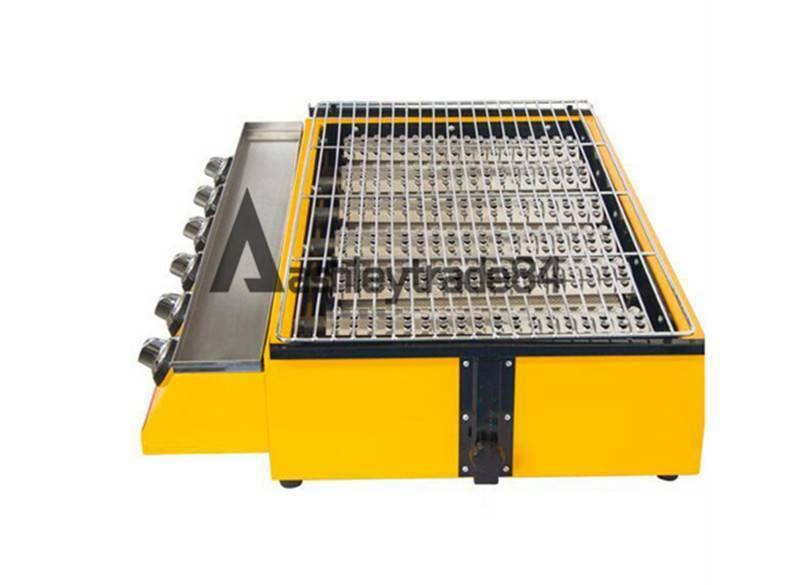 Commercial 6 head gas-fired grill smokeless barbecue machine