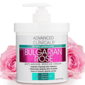 Advanced Clinicals Bulgarian Rose Rescue Cream, Anti-Aging Face &amp; Body Moisturizer for Dry Skin, 16 Oz