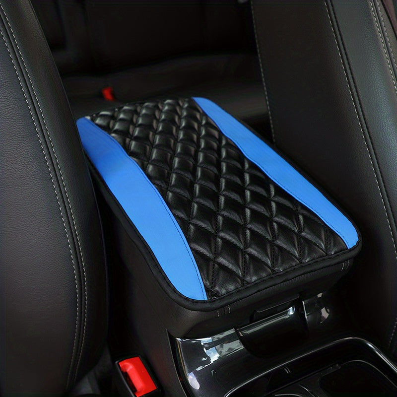 1pc SponAnd PU Leather Armrest Pad Cover Center Console Mat Car Accessories