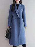 Long Section Autumn And Winter Korean Fashion  Woolen Coat Female
