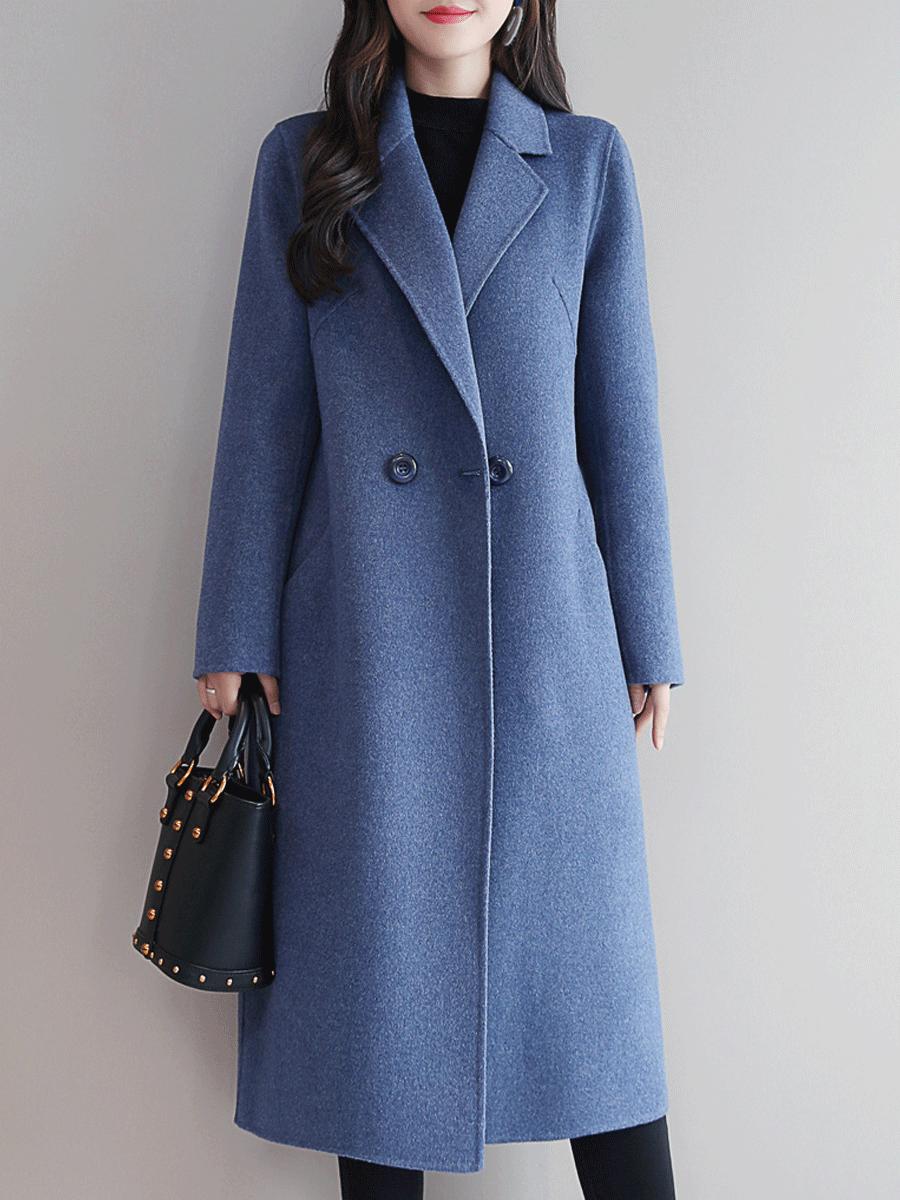 Long Section Autumn And Winter Korean Fashion  Woolen Coat Female