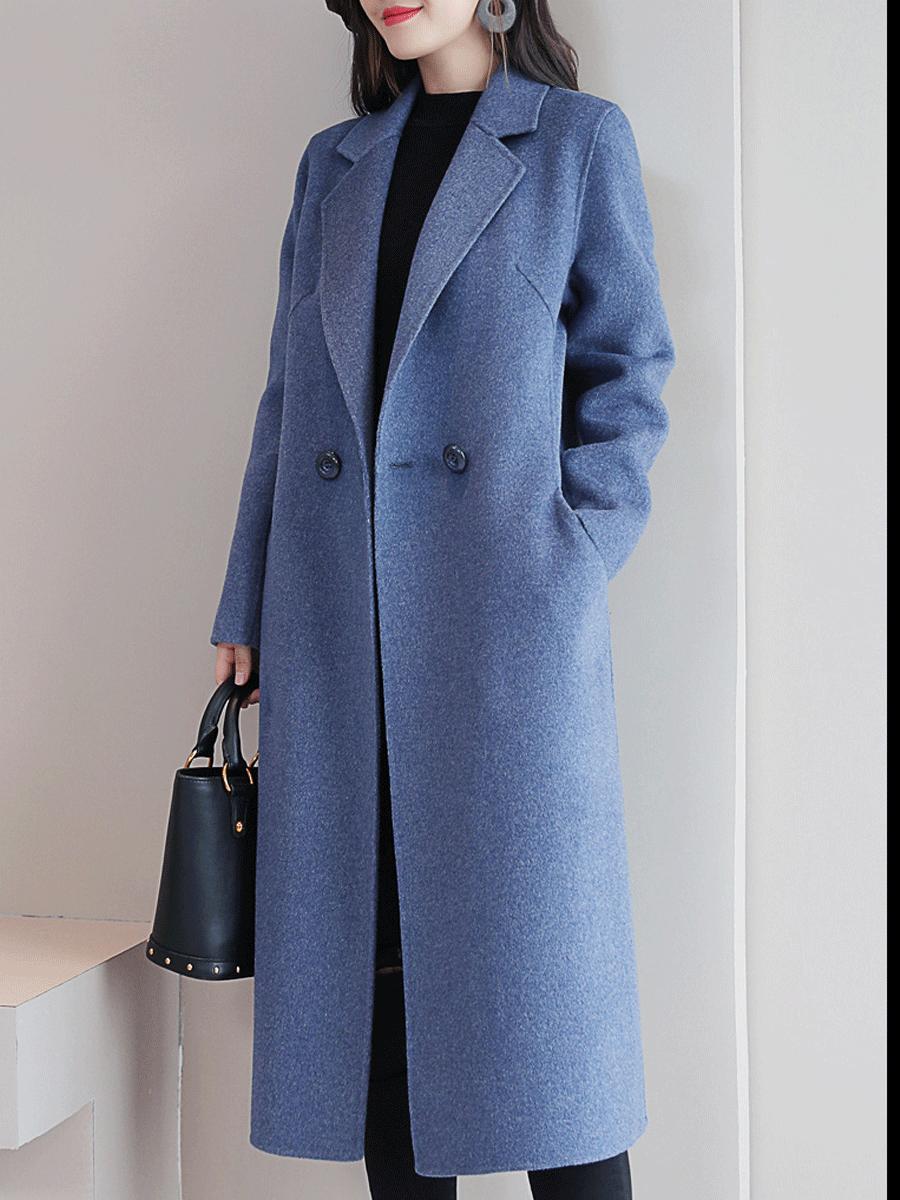 Long Section Autumn And Winter Korean Fashion  Woolen Coat Female