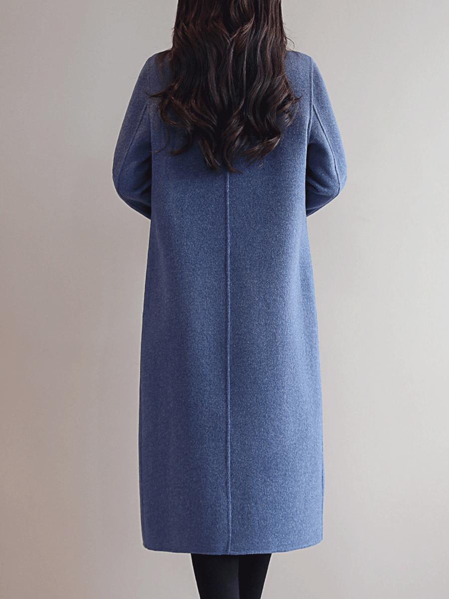 Long Section Autumn And Winter Korean Fashion  Woolen Coat Female