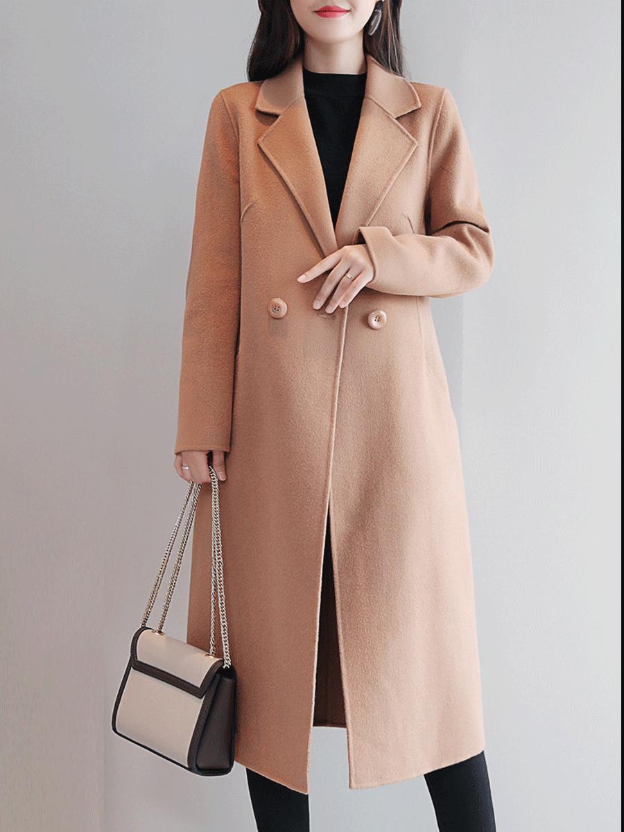 Long Section Autumn And Winter Korean Fashion  Woolen Coat Female