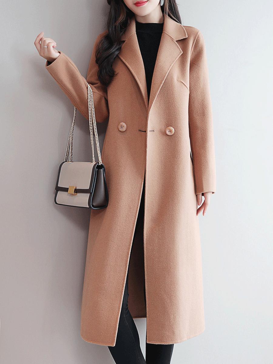 Long Section Autumn And Winter Korean Fashion  Woolen Coat Female