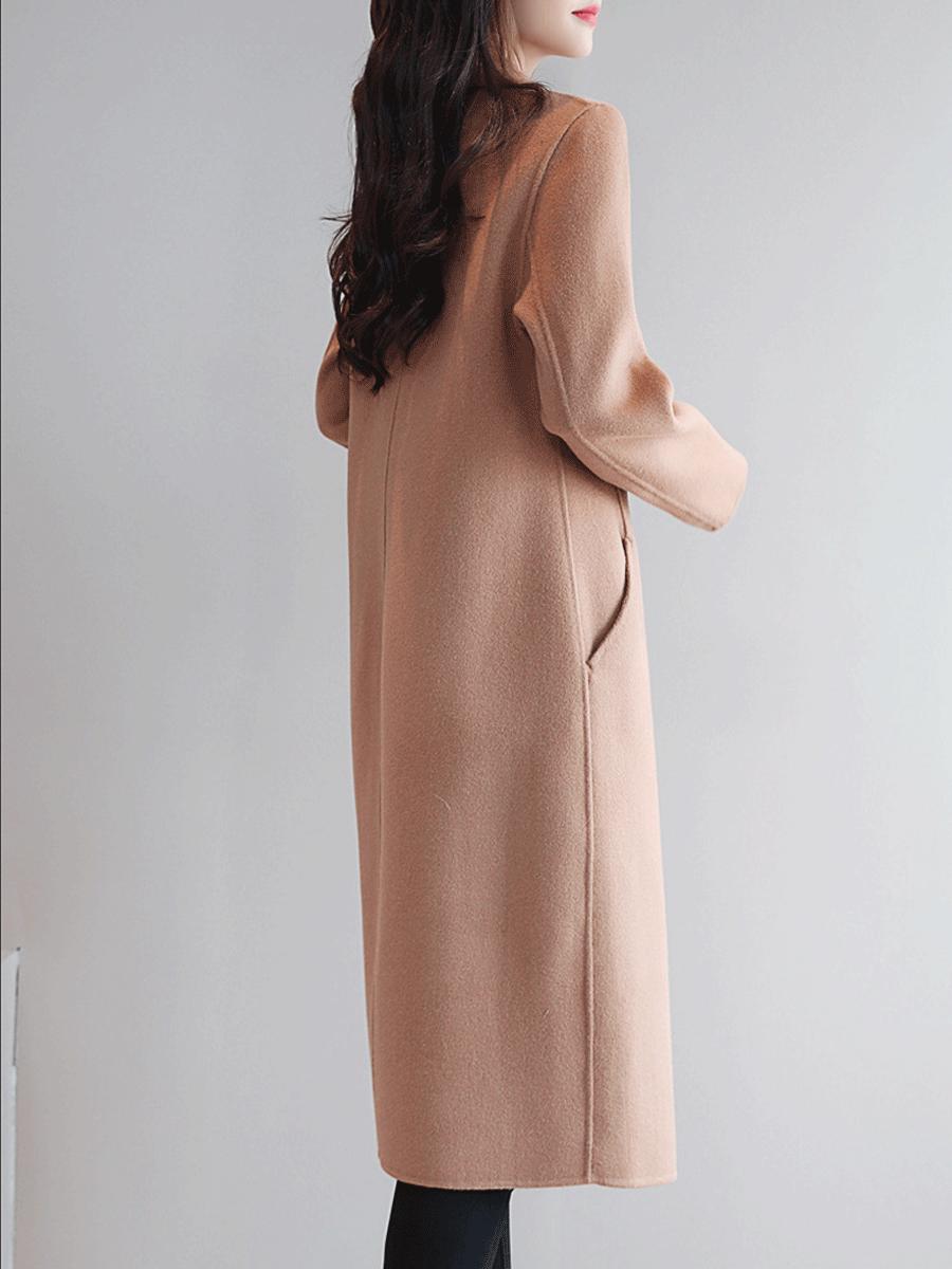 Long Section Autumn And Winter Korean Fashion  Woolen Coat Female