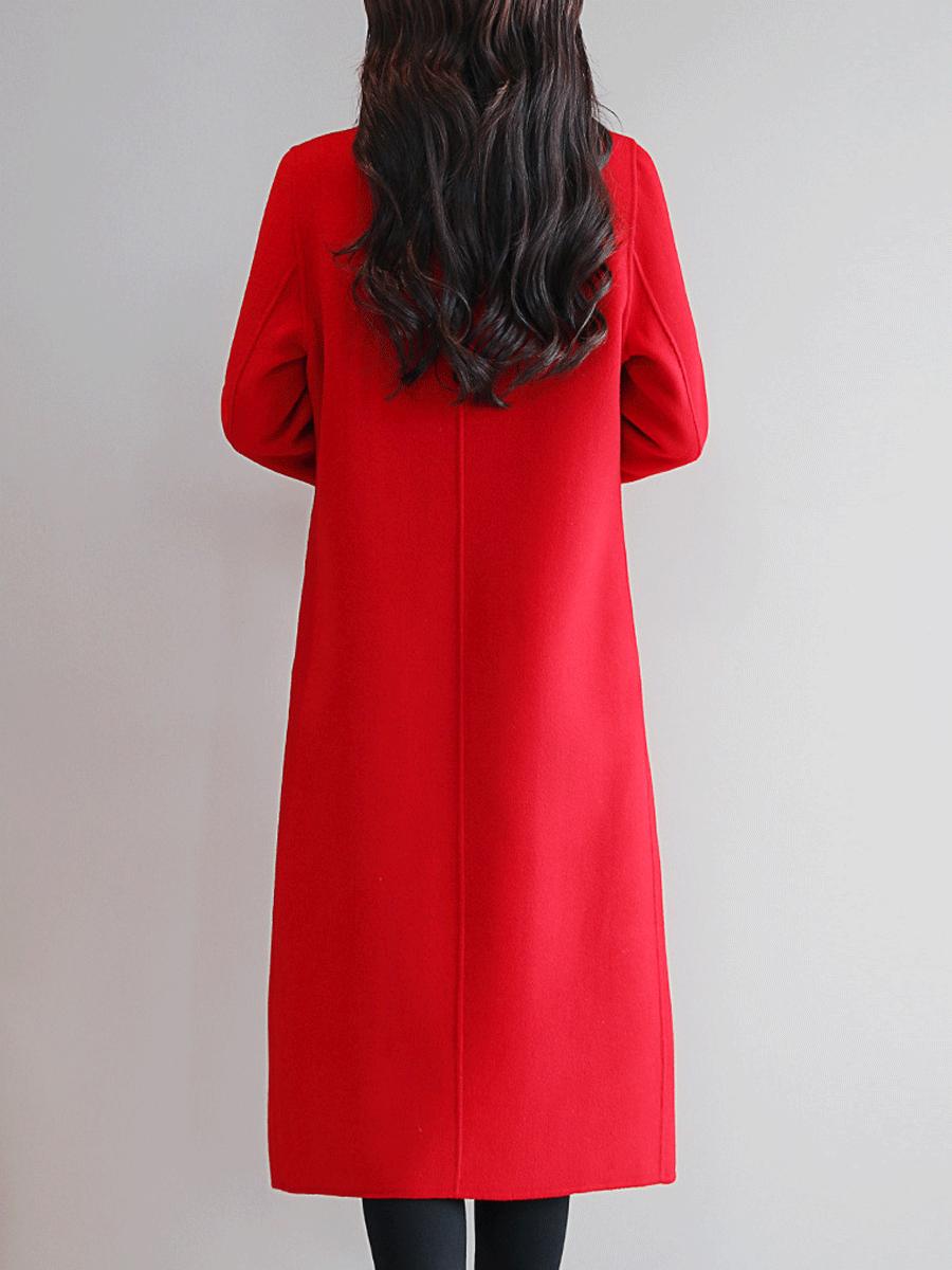 Long Section Autumn And Winter Korean Fashion  Woolen Coat Female