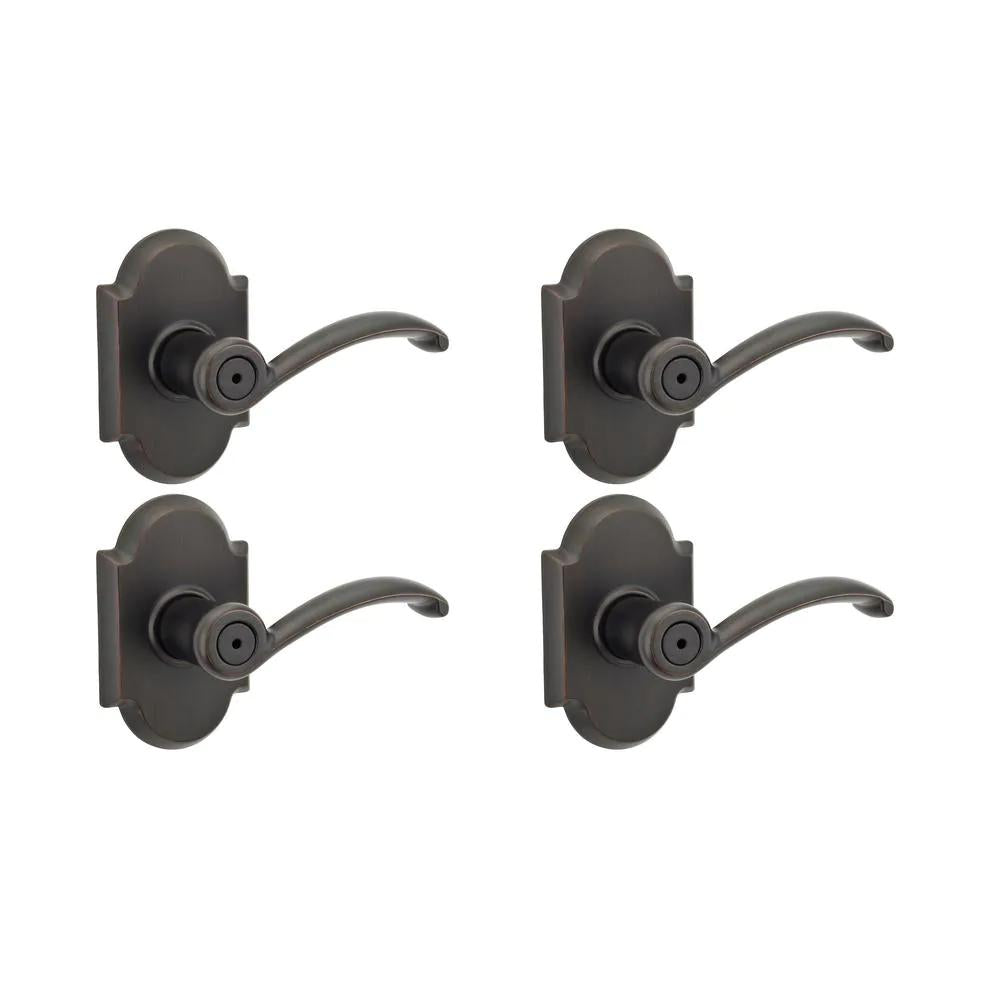 Austin Venetian Bronze Privacy Bed/Bath Door Lever (4-Pack)