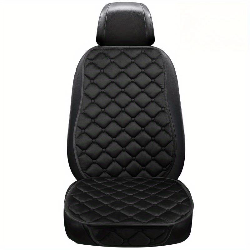 1pc/2pcs Car Seat Cover With Soft Velvet And Plaid Comfortable Memory Foam With Phone StoraBag Back Non-slip Silicone Particle Back Seat Cushion