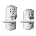 Plymouth Satin Chrome Electronic Door Lock with Elan Door Lever Featuring Flex Lock