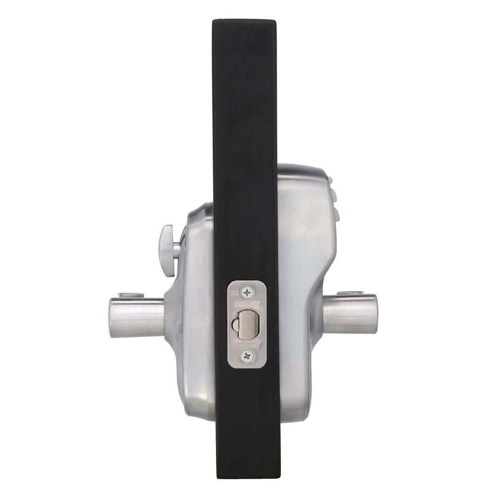 Plymouth Satin Chrome Electronic Door Lock with Elan Door Lever Featuring Flex Lock