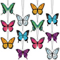 12 Pack Summer Flower Hanging Car Air Fresheners for Girls Women Cute Car Mirror Freshener (Butterfly)