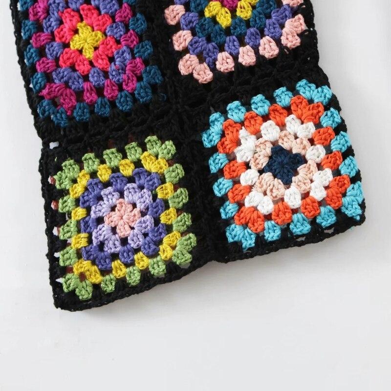 drawstring high waist crochet pants