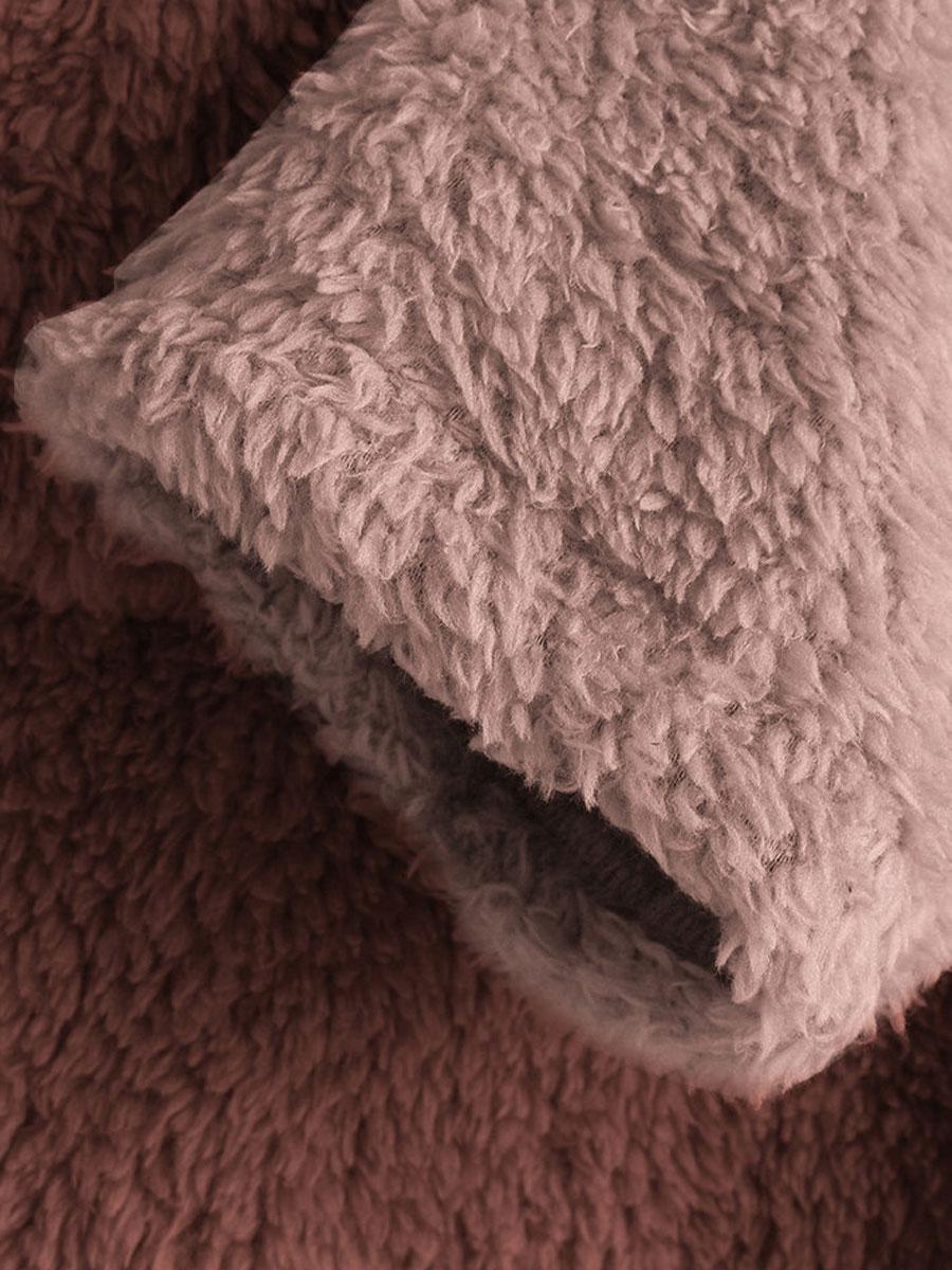 Contrast Stitching Double-sided Plush Casual Hoodie