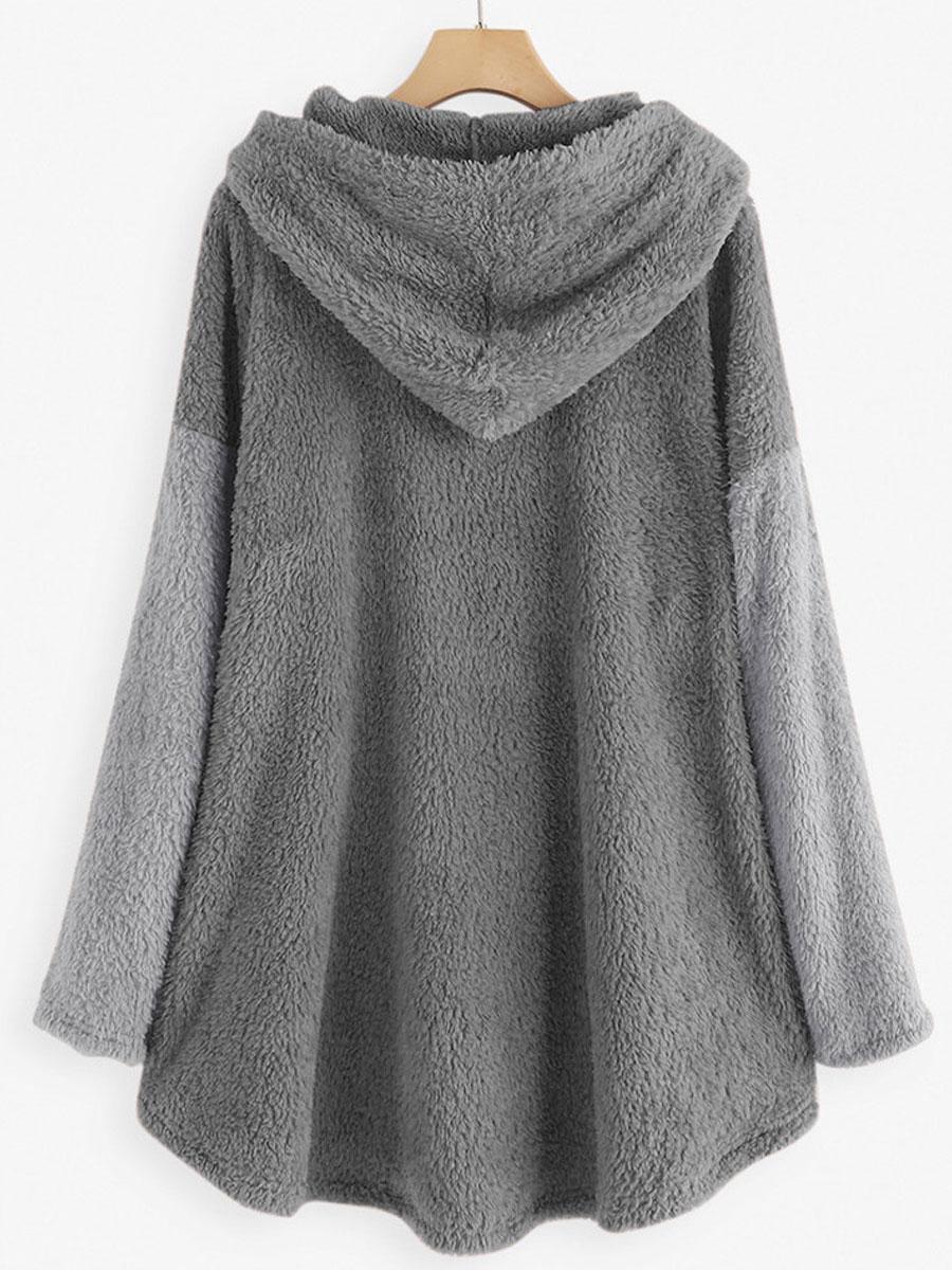 Contrast Stitching Double-sided Plush Casual Hoodie