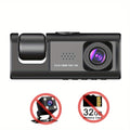 3 Channel Dash Cam Front And Rear Inside,1080P Dash Cam IR Night Vision, Loop Recording Car DVR Camera 3 Lens  With 2 Inch IPS Screen 3 Cameras Car Dashcam,car Black Box Recording At Same Time,Wide Angle Dashboard Camera Recorder