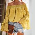 ruffles off shoulder blouse