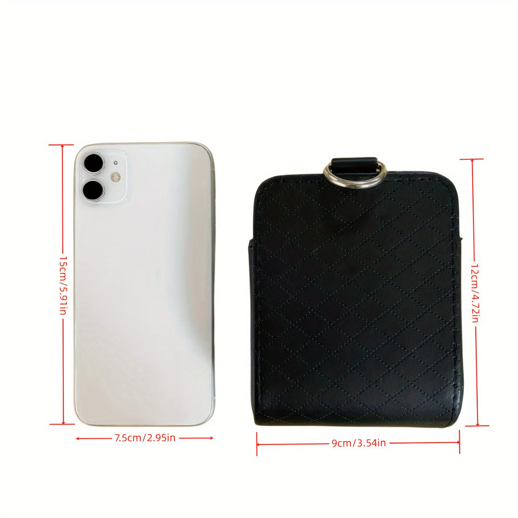 Car Air Vent Hanging StoraBox Mobile Phone Bag PU Leather Car Mobile Phone Holder Car Interior Accessories