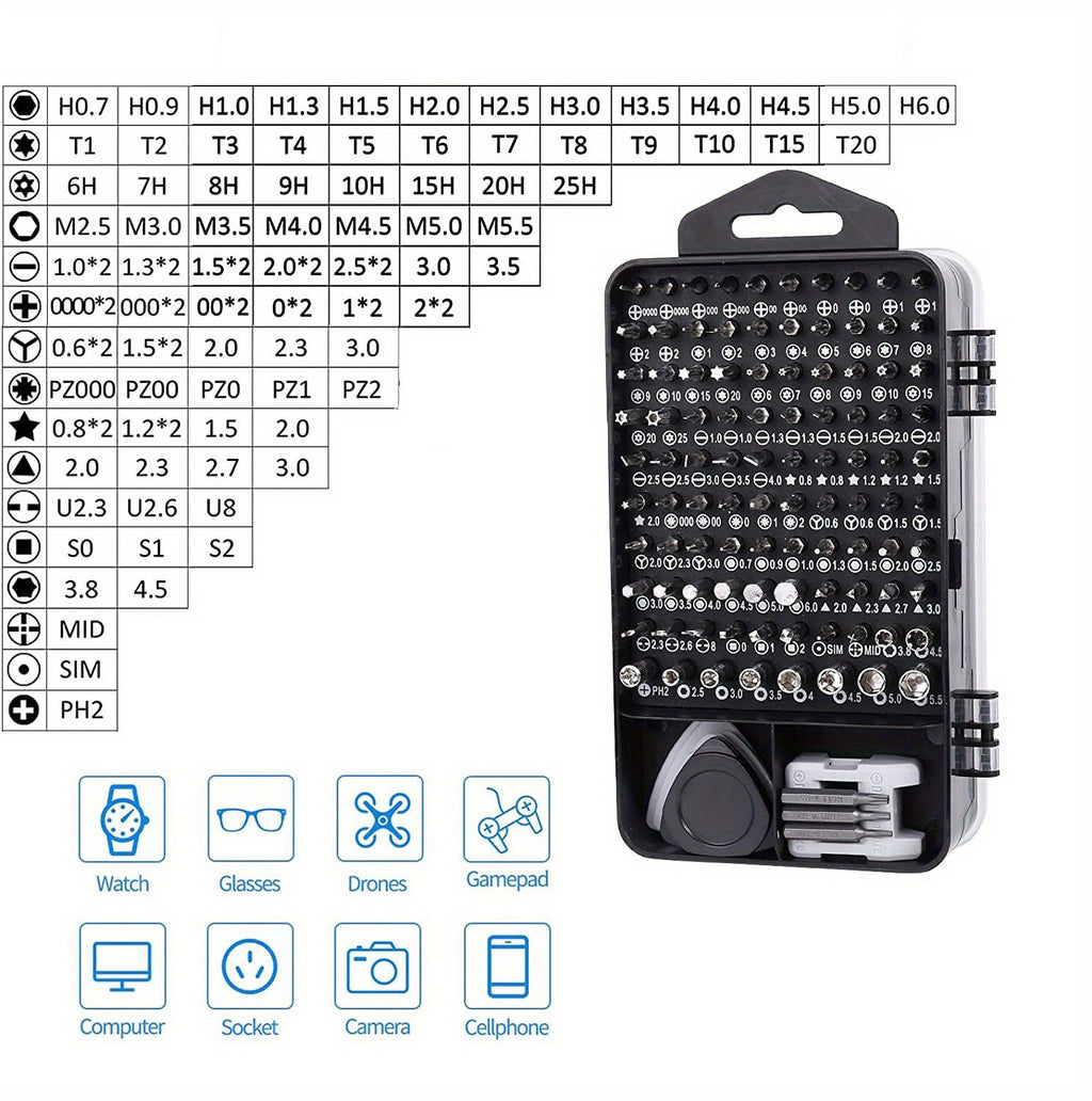 115 In1 Precision Screwdriver Set Small Screwdriver Bit Set For DIY Electronic Repairs-Computer Repair Tool Kit , , Repairing Tools With Case
