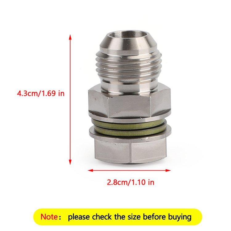 Turbo Oil Pan Sump Return Drain Adapter Bung Fitting 10AN to M18x1.5 Silver Generic