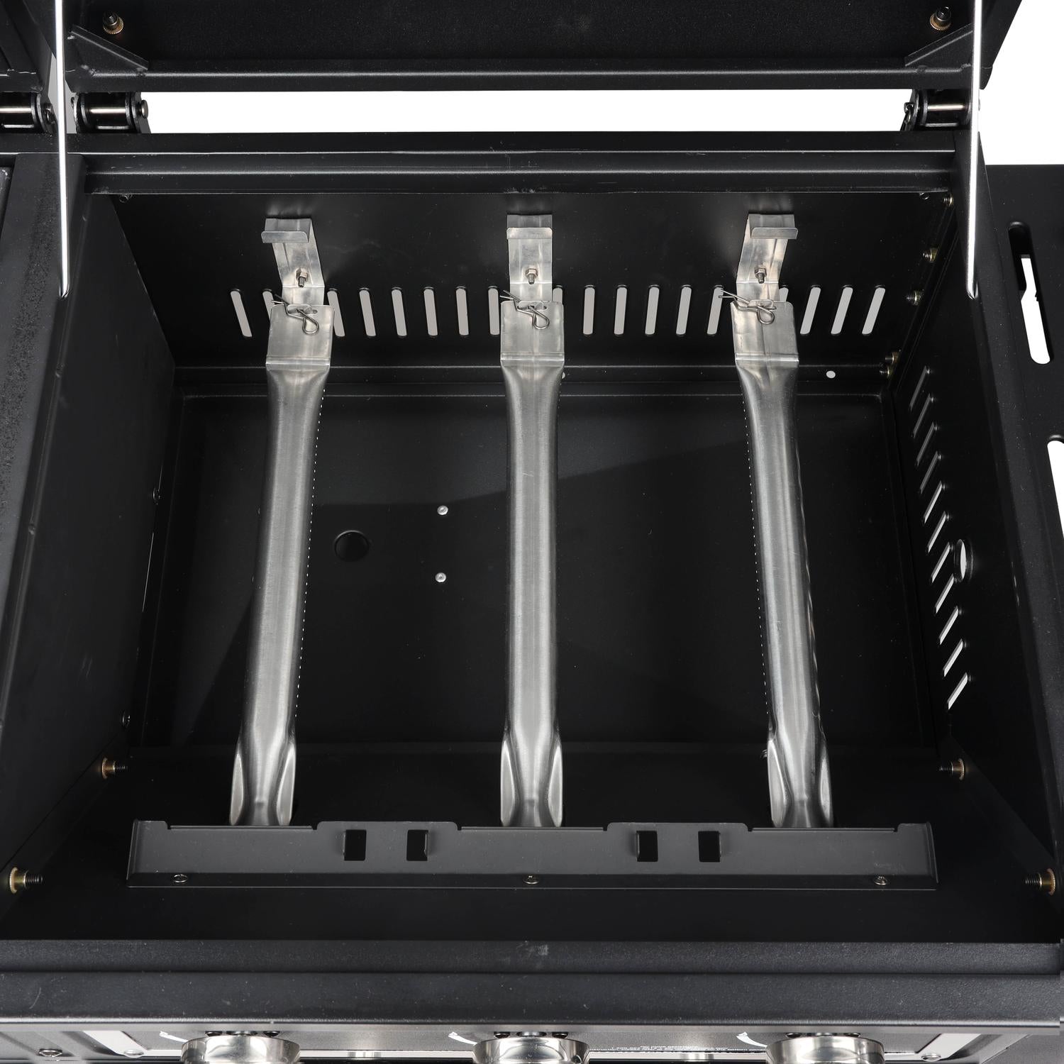 Dual Fuel Gas & Charcoal Combo BBQ Grill,Side Burner, Black with , NEW
