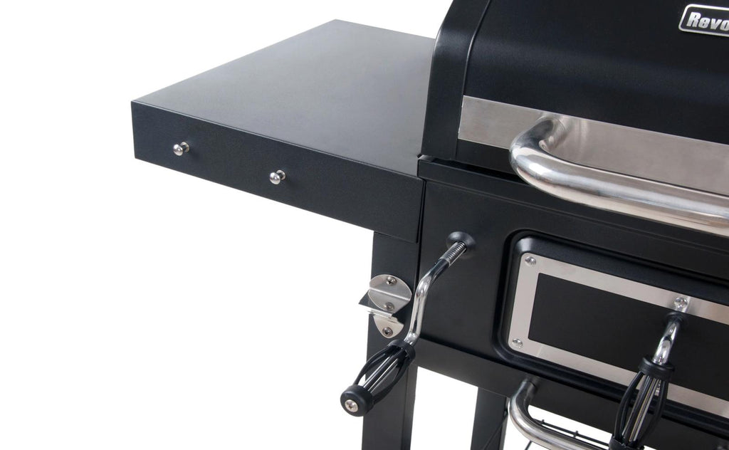 Dual Fuel Gas & Charcoal Combo BBQ Grill,Side Burner, Black with , NEW