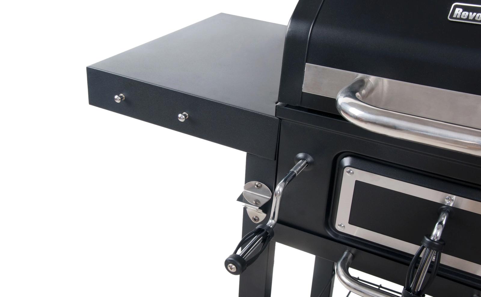 Dual Fuel Gas & Charcoal Combo BBQ Grill,Side Burner, Black with , NEW