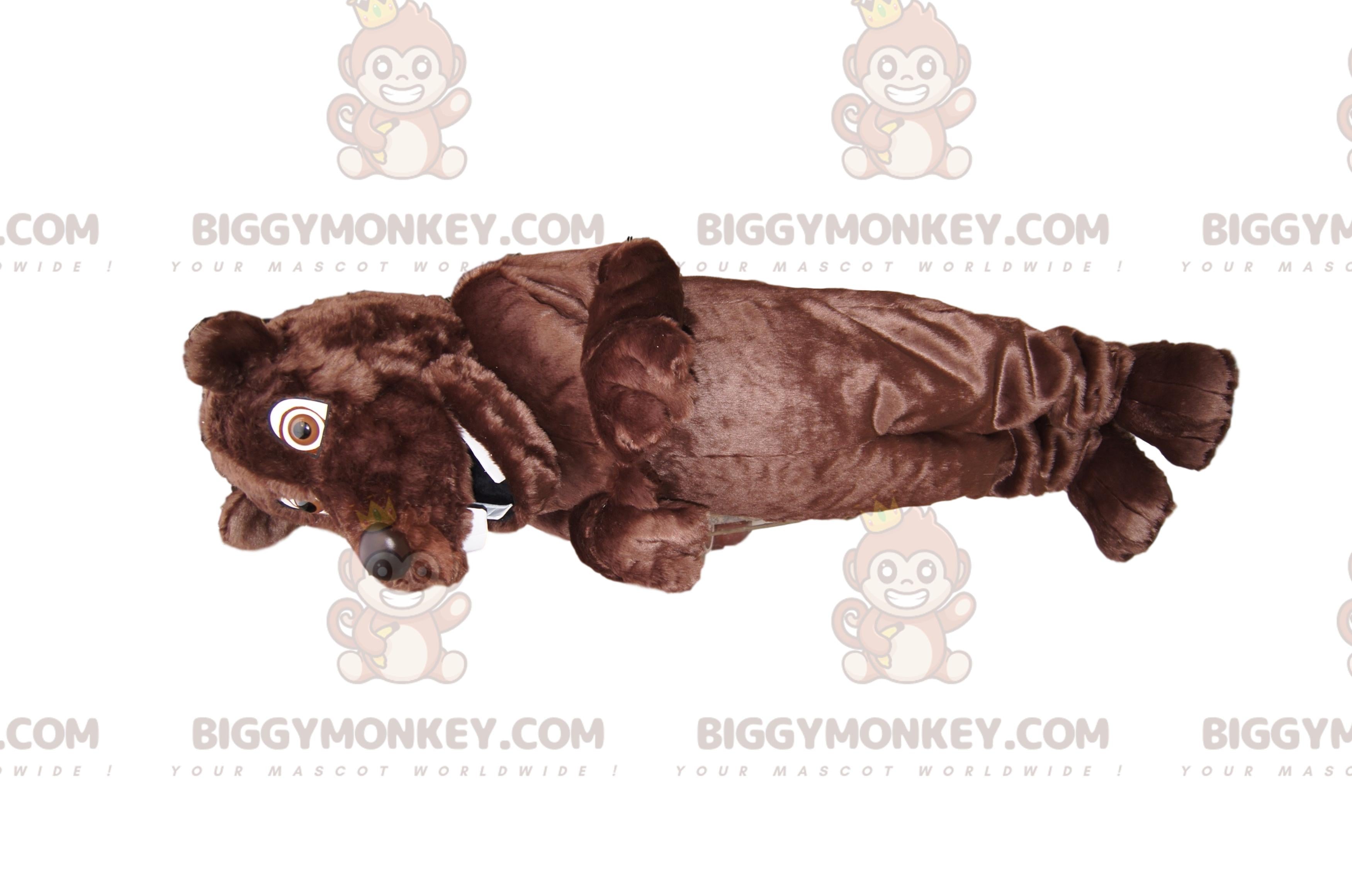 Very Happy Brown Bear BIGGYMONKEYMascot Costume, with Cute Black Muzzle