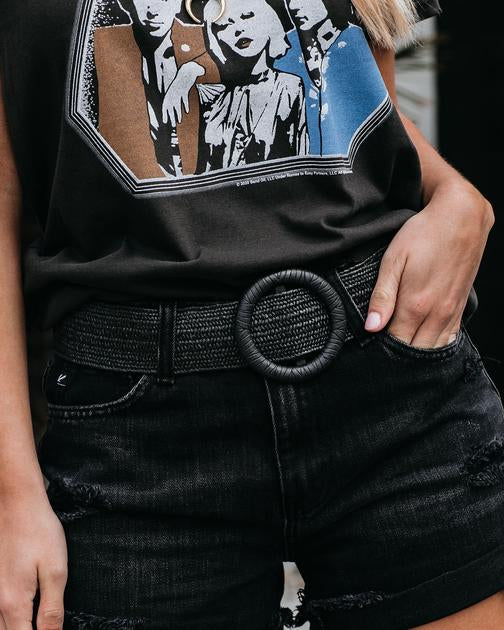 Marcella Straw Belt - Black