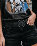 Marcella Straw Belt - Black