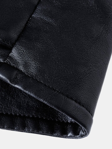 mens vintage zipper up button designer belted pocket leather jackets