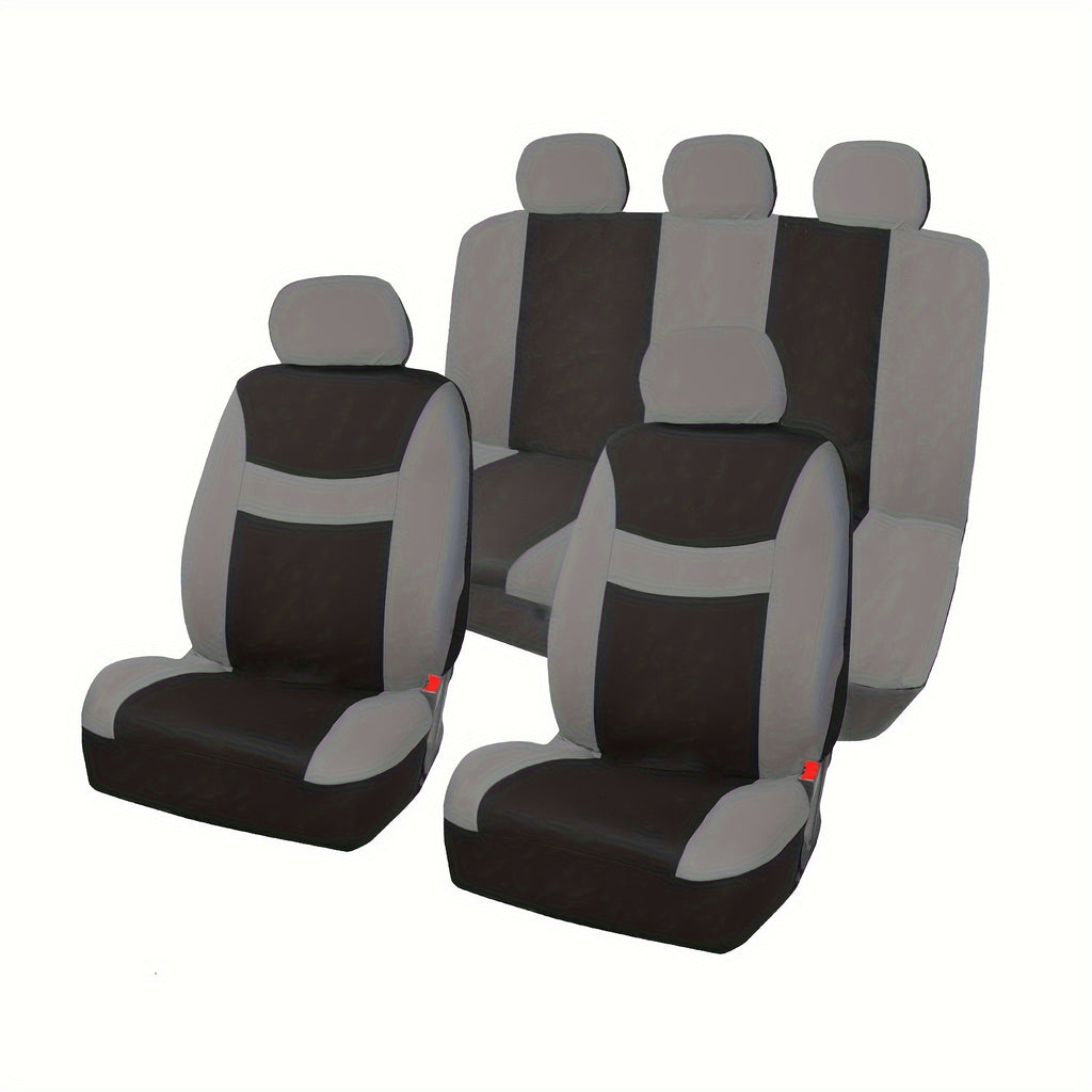 9pcs Polyester Fabric Car Seat Cover Universal Style Multi-color