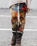 colorful animal printed leggings casual milk fabric pants