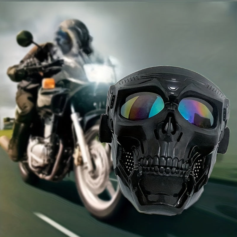 Skull Mask, Tactical Full Face Protection Outdoor Cycling Windproof Goggles, Sports &amp; Outdoor Supplies Cross-country Motorcycle Goggles Sports Riding