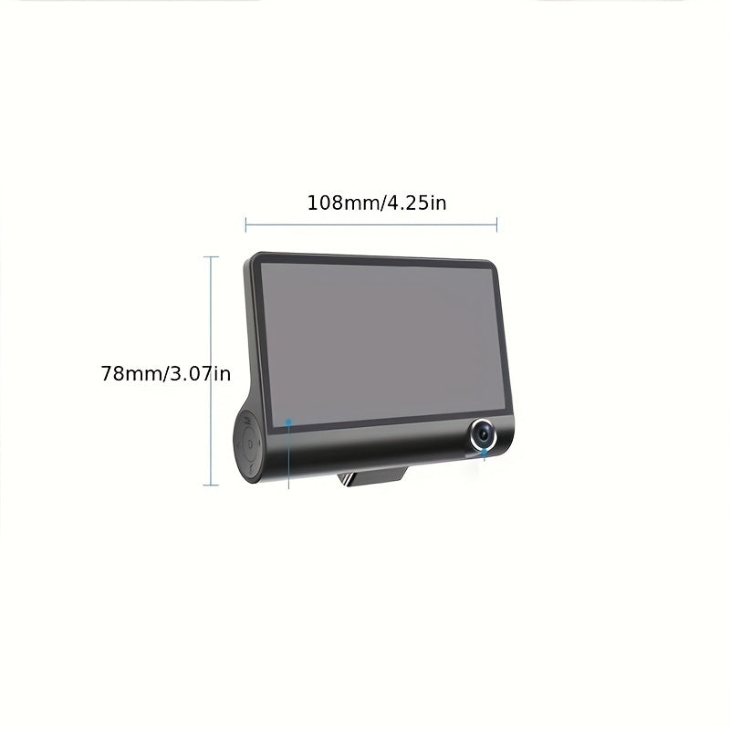 Three-record High-definition Night Vision  Driving Recorder Suction Cup Three-lens Car Front And Rear Simultaneous Video Tape Reversing Wide Angle