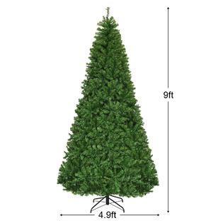 Goplus 9' Pre-Lit Artificial Christmas Tree Premium Hinged w/ 1000 LED Lights & Stand