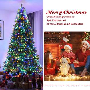 Goplus 9' Pre-Lit Artificial Christmas Tree Premium Hinged w/ 1000 LED Lights & Stand