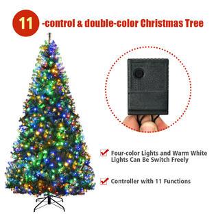 Goplus 9' Pre-Lit Artificial Christmas Tree Premium Hinged w/ 1000 LED Lights & Stand