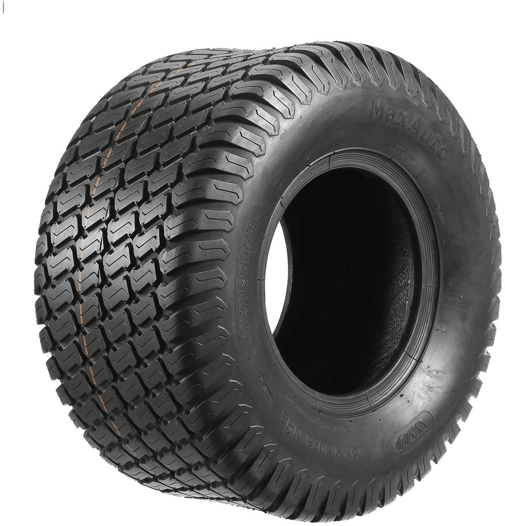 Set of 4 Lawn Mower Turf Tires 15x6-6 Front & 18x9.5-8 Rear Tractor Riding, 4PR, Tubeless