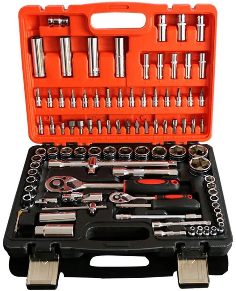 PENFU Wrench 94 Sets of Socket Sets Hardware Socket Wrench Auto Repair Mechanic Repair Kit Combination Wrench Set Hand Repair Tool