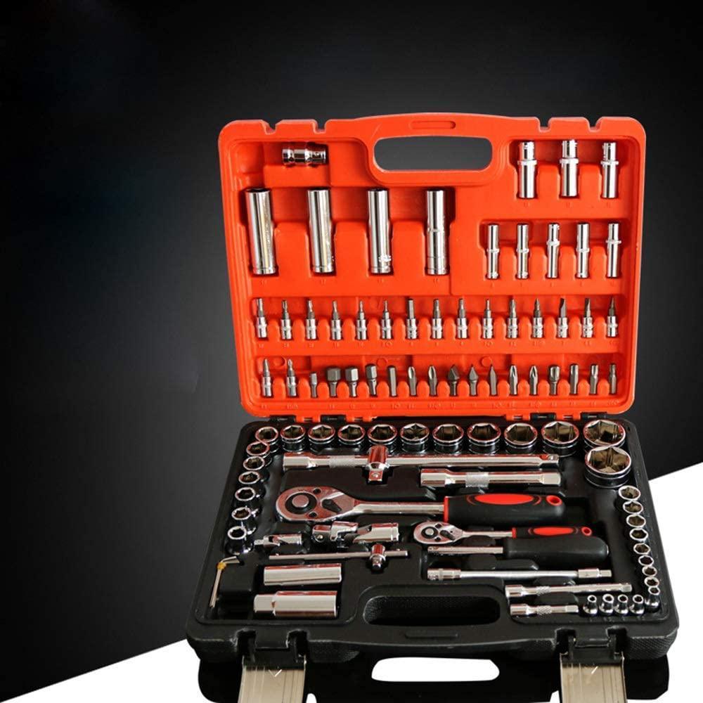 PENFU Wrench 94 Sets of Socket Sets Hardware Socket Wrench Auto Repair Mechanic Repair Kit Combination Wrench Set Hand Repair Tool