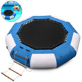 10ft Inflatable Water Bouncer Water Trampoline Splash Padded Inflatable Bouncer Bounce Swim Platform for Water Sports